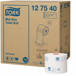 Tork туалетная бумага Mid-size в миди-рулонах мягкая, 1слой, 27шт/кор