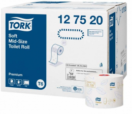 Tork туалетная бумага Mid-size в миди-рулонах мягкая, 2слоя, 27шт/кор
