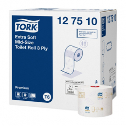 Tork туалетная бумага Mid-size в миди-рулонах мягкая, 3 слоя, 27шт/кор