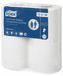 Tork туалетная бумага в стандартных рулонах, 2 слоя, 184листа,42 рул/уп