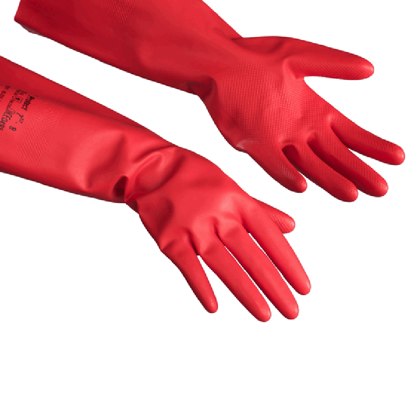 Перчатки нитриловые Протект, красный, L