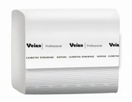 Салфетки бумажные V-сложение Veiro Professional Comfort, 2 слоя, 220 листов.