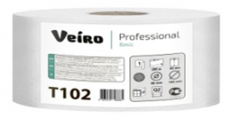 Туалетная бумага в средних рулонах Veiro Professional Basic, 1 слой, 200 метров, без перфорации