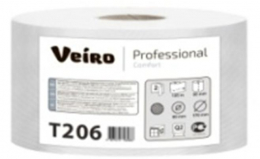 Туалетная бумага в средних рулонах Veiro Professional Comfort, 2 слоя, 125 метров, с перфорацией