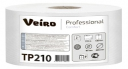 Туалетная бумага в средних рулонах Veiro Professional Comfort, 2 слоя, 215 метров, с перфорацией