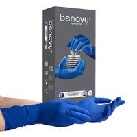 BENOVY Latex High Risk, перчатки латексные,повышенной прочности, синие, L, 25 пар в упаковке